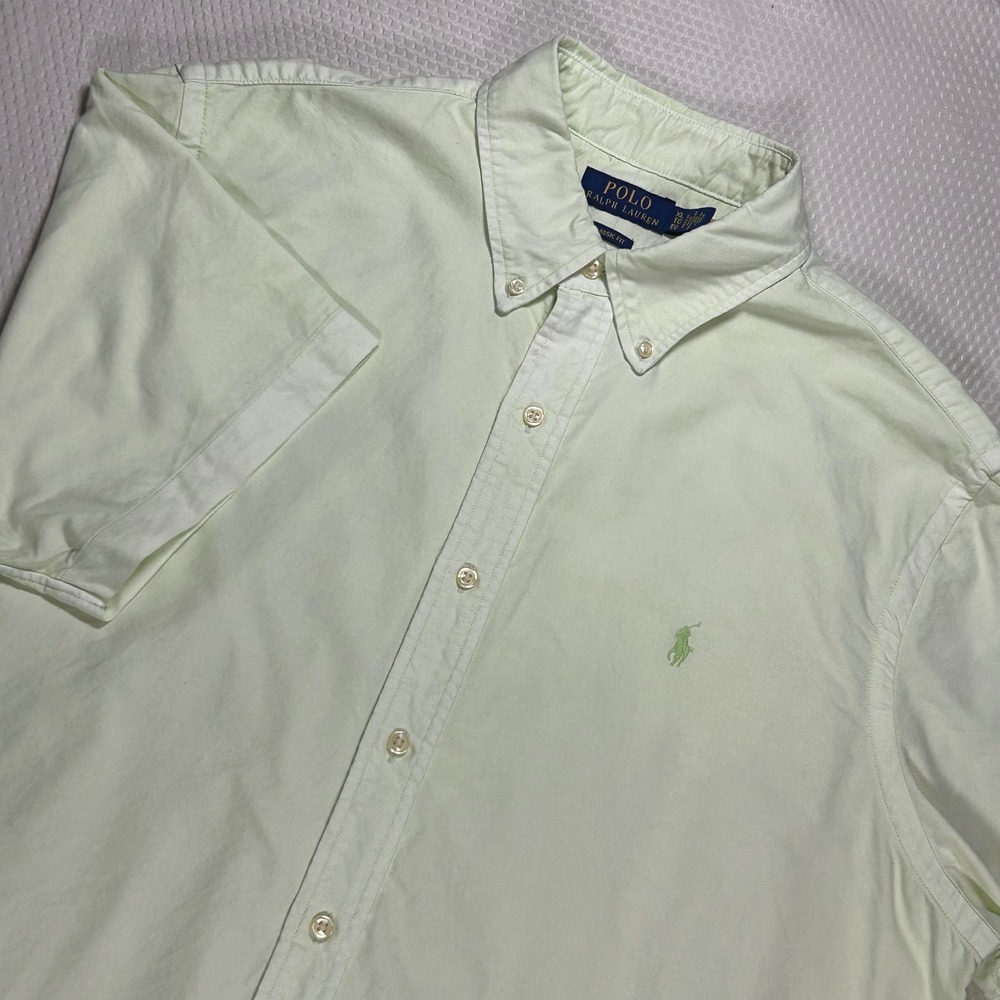 Polo Ralph Lauren Mens XL Classic Fit Mint Green Short Sleeve Oxford Shirt